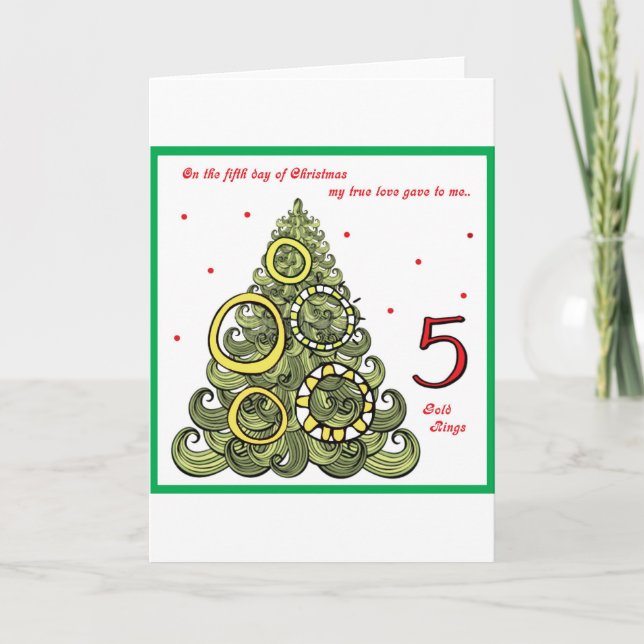 Tarjeta Festiva Quinto día de Navidades (Anverso)