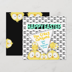 Tarjeta Festiva Quirky gracioso Feliz Pascua, tus locos pollos  