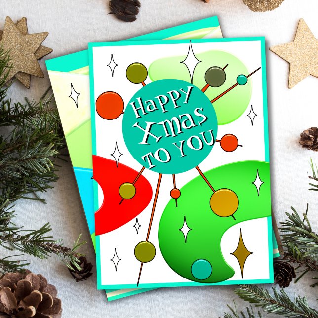 Tarjeta Festiva Quirky Retro Navidades de negocios de mediados de  (Subido por el creador)