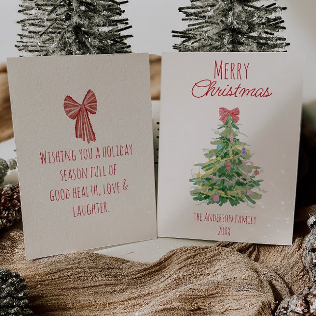 Tarjeta Festiva Quirosos Navidades verdes rojos inundan árbol sin  (Subido por el creador)