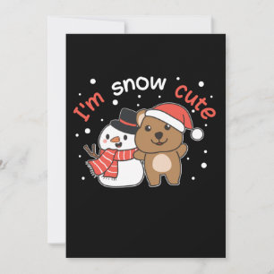 Tarjeta Festiva Quokka I'm Snow Cute Snowman Snow Pun