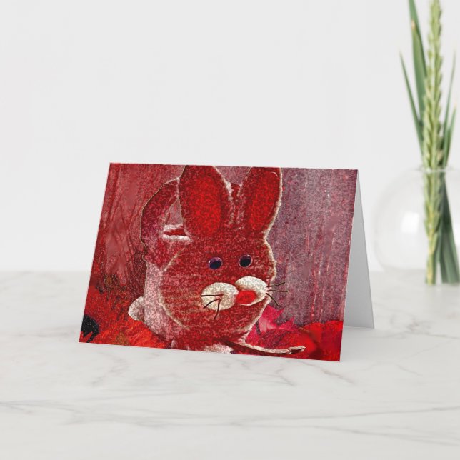 TARJETA FESTIVA RABBIT ROJO (Anverso)