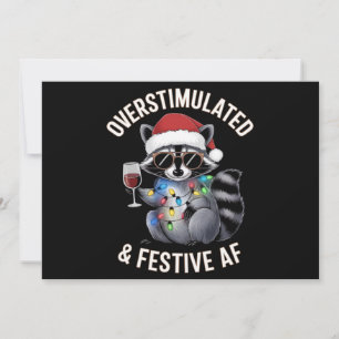 Tarjeta Festiva Raccoon Espresso Lover