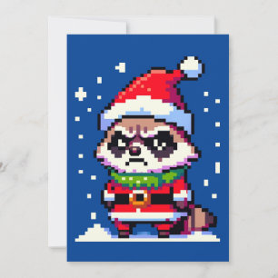 Tarjeta Festiva Raccoon Navidades Grumpy - Festividad divertida de
