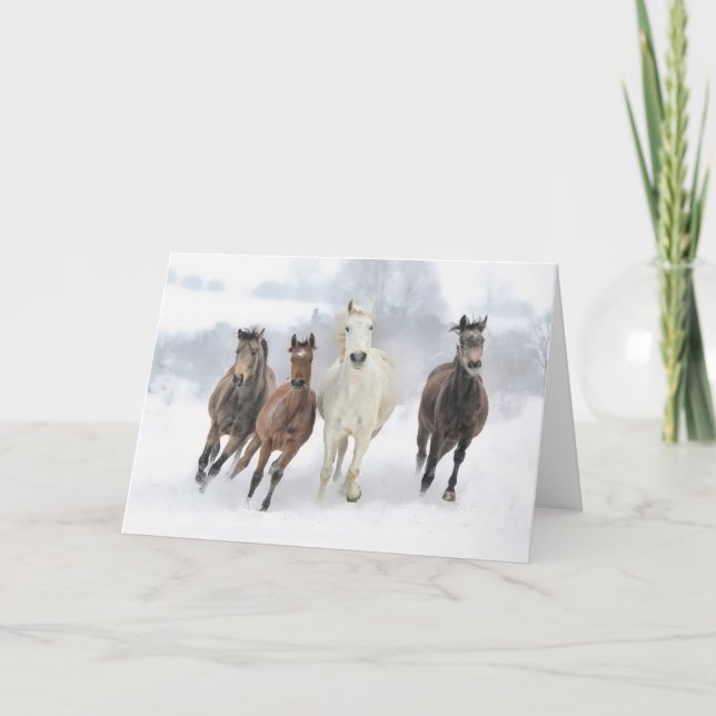 Tarjeta Festiva Racers de invierno (Anverso)