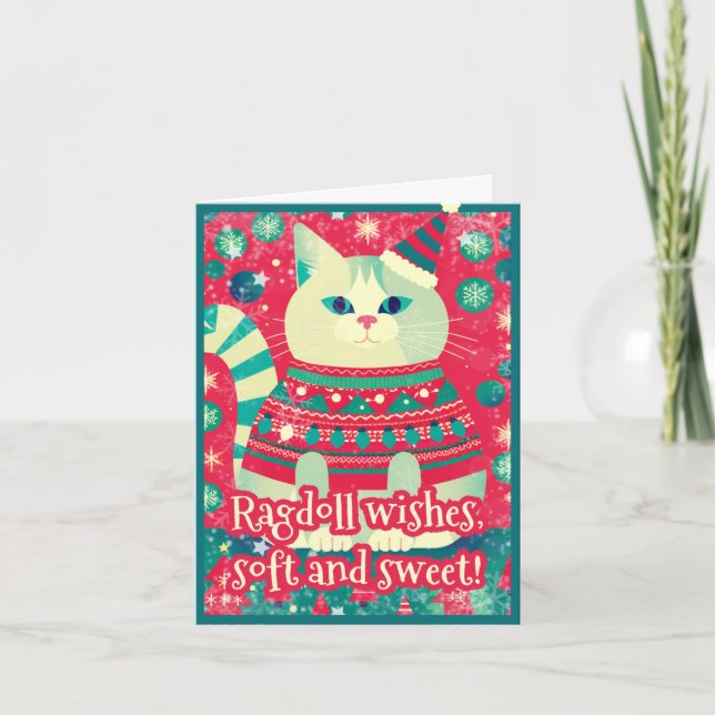 Tarjeta Festiva Ragdoll Navide (Anverso)