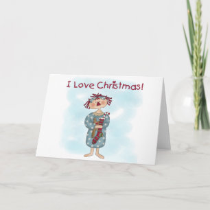 Tarjeta Festiva Raggedy Ann Navidades