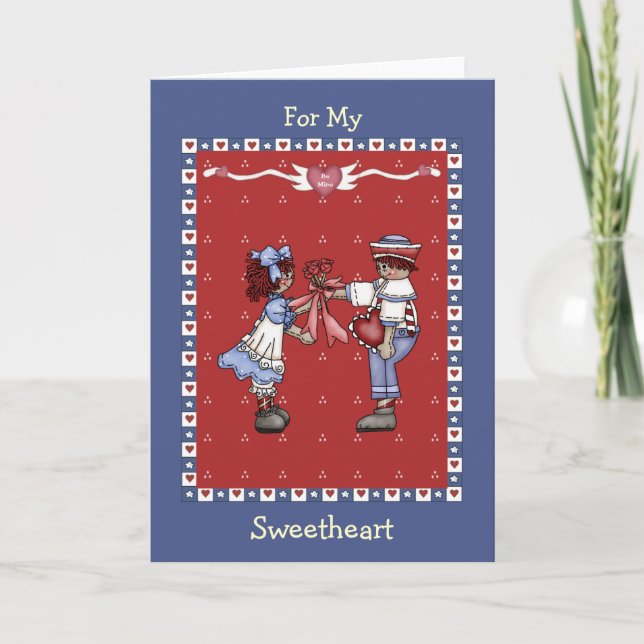 Tarjeta Festiva Raggedy Ann Snoviarts Valentine (Anverso)