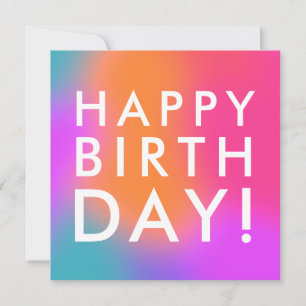 Tarjeta Festiva Rainbow Happy Birthday Modern Simple