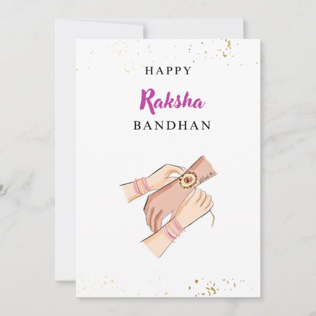 Tarjeta Festiva rakhi feliz, rakshabandhan, festival indio, (Anverso)