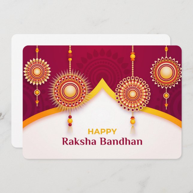 Tarjeta Festiva Raksha Bandhan (Anverso / Reverso)