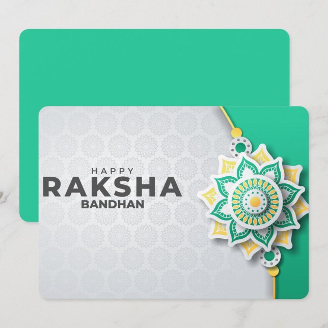 Tarjeta Festiva Raksha Bandhan (Anverso / Reverso)