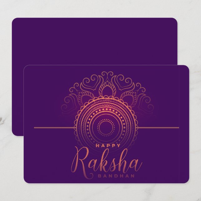 Tarjeta Festiva Raksha Bandhan (Anverso / Reverso)