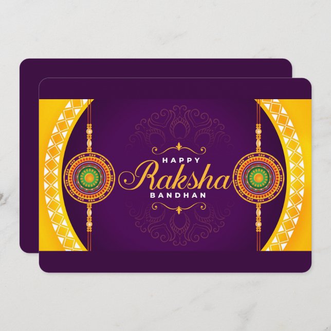 Tarjeta Festiva Raksha Bandhan (Anverso / Reverso)