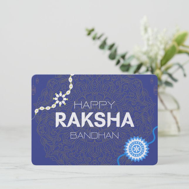 Tarjeta Festiva Raksha Bandhan Bliss – Brother Sister Bond Forever (Anverso de pie)