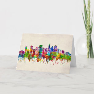 Tarjeta Festiva Raleigh North Carolina Skyline