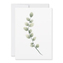 Rama con hojas verdes claras en estilo acuarela