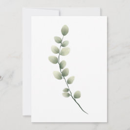 Tarjeta Festiva Rama con hojas verdes claras en estilo acuarela