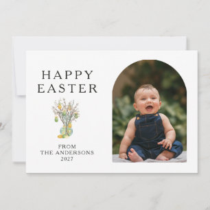 Tarjeta Festiva Rama de huevo de Pascua minimalista elegante Foto
