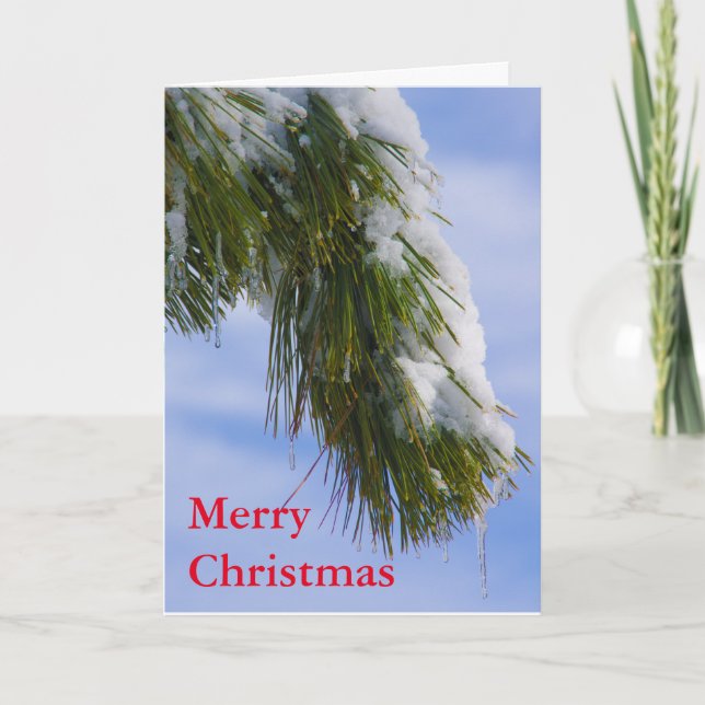 Tarjeta Festiva Rama de Swowy con los carámbanos (Anverso)