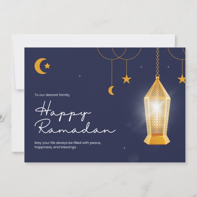 Tarjeta Festiva Ramadan Kareem Blue (Anverso)