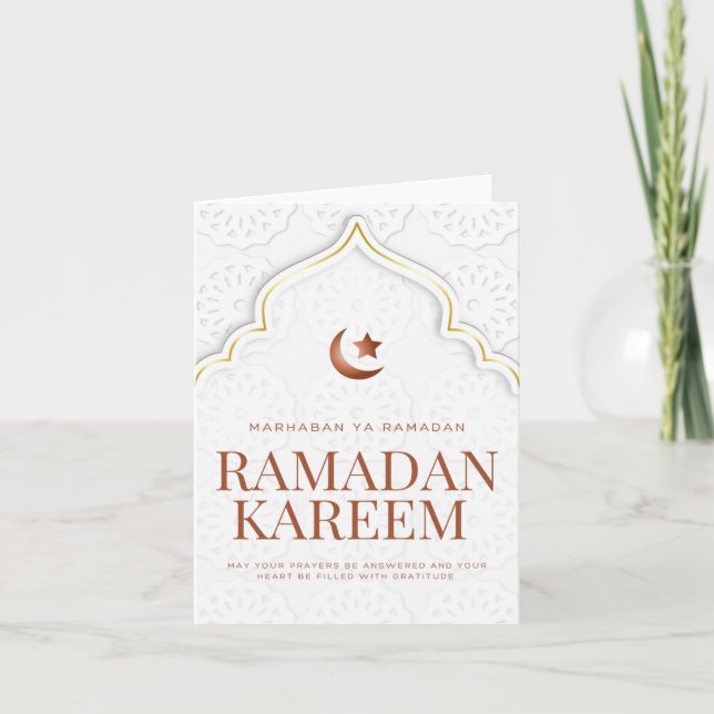 Tarjeta Festiva Ramadan Kareem Islamic Archway Art (Anverso)