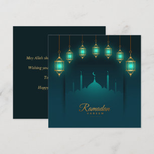 Tarjeta Festiva Ramadan Kareem Mubarak Mezquita de Linternas islám