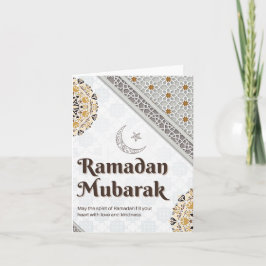 Tarjeta Festiva Ramadán Mubarak Arte del creciente mandala