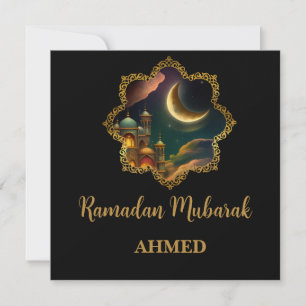 Tarjeta Festiva RAMADAN MUBARAK KAREEM 2024 nombre personalizado