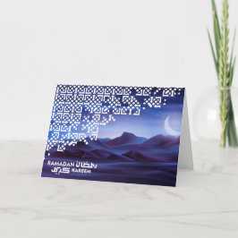 Tarjeta Festiva Ramadan Mubarak Noche del Desierto Mágico Crescent