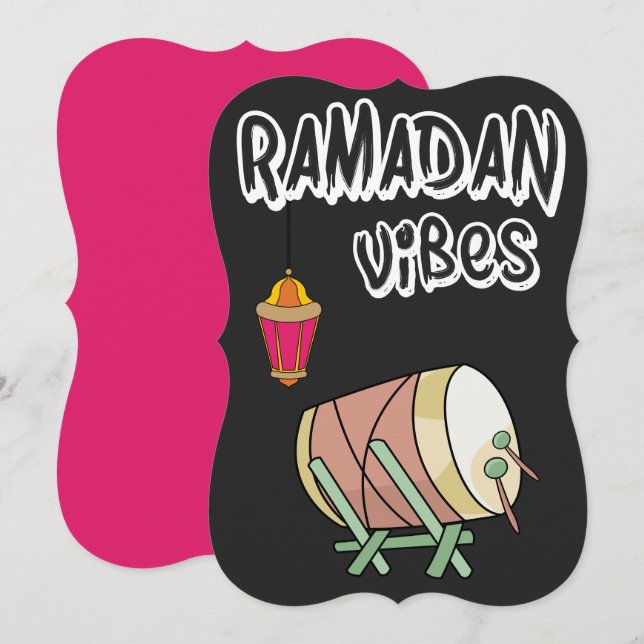 Tarjeta Festiva Ramadan- Suhour, Iftar, Iftar-・ ض・ن・・・・・・ (Anverso / Reverso)