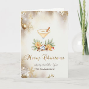 Tarjeta Festiva Ramas de árbol de pino Naranja Bebe copas de nieve