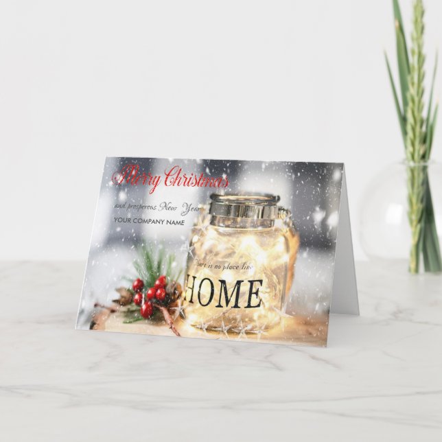 Tarjeta Festiva Ramas de árbol, saludo de la Compañía de velas de  (Anverso)