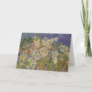 Tarjeta Festiva Ramas de castaño en flor de Van Gogh