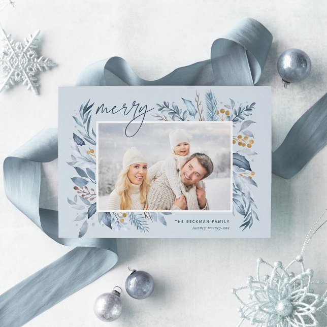 Tarjeta Festiva Ramas de hielo | Foto elegante (Subido por el creador)