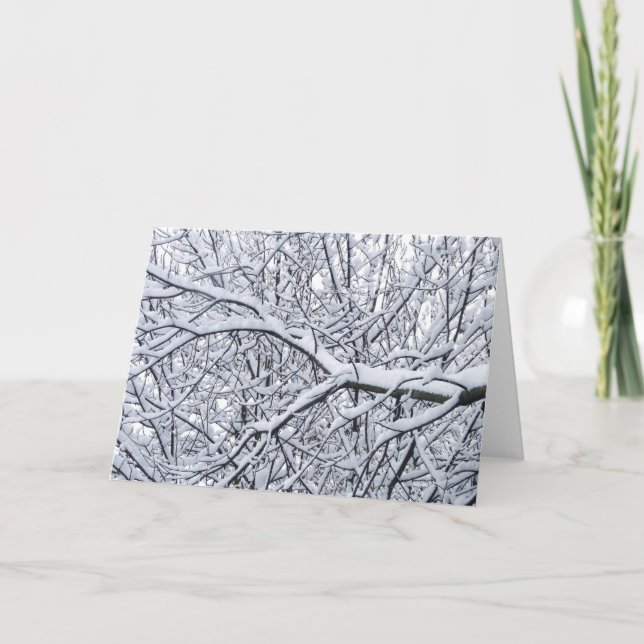 Tarjeta Festiva Ramas de nieve (Anverso)