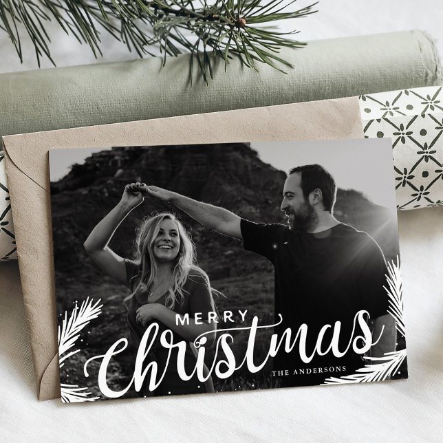 Tarjeta Festiva Ramas de Pine: Exceso de guión navideño (Subido por el creador)