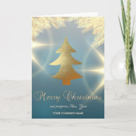 Tarjeta Festiva Ramas Gold Christmas Tree, Corporativas
