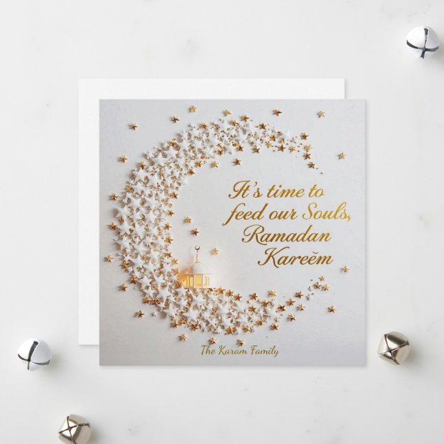 Tarjeta Festiva Ramdan Kareem Personalized Holiday  Hilal Card (Anverso/Reverso In Situ)