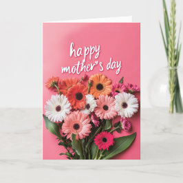 Tarjeta Festiva Ramo de Flores y Feliz Día de las Madres