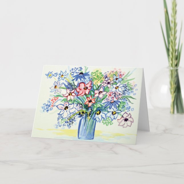 Tarjeta Festiva Ramo de la flor (Anverso)