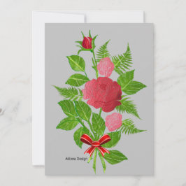 Tarjeta Festiva Ramo de Rosas Rojas