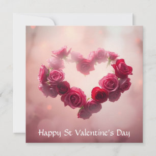Tarjeta Festiva Ramo de rosas suaves etéreas de San Valentín
