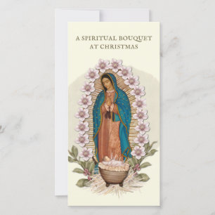 Tarjeta Festiva Ramo Espiritual Oración Católica Guadalupana Santa