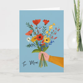 Tarjeta Festiva Ramo Floral de Flores Silvestres Día de la Madre