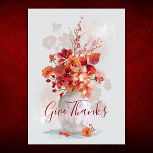 Tarjeta Festiva Ramo Floral de Otoño de Acción de Gracias
