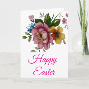 Tarjeta Festiva Ramo Floral de Taza de Té