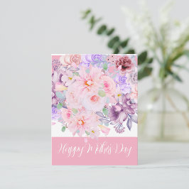 Tarjeta Festiva Ramo Floral Vibrante Acuarela Personalizado