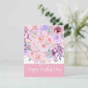 Tarjeta Festiva Ramo Floral Vibrante Acuarela Personalizado