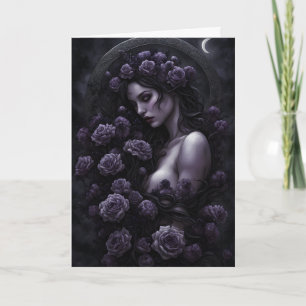 Tarjeta Festiva Ramo Oscuro Mujer Gótica Halloween